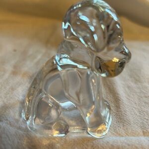 Clear Glass Dog Figurine